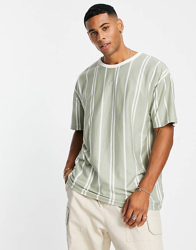 New Look - stripe t-shirt in khaki
