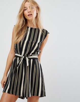 new look striped playsuit