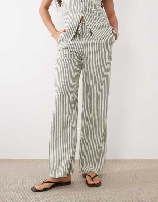 New Look stripe wide leg pants in cream (part of a set), 2 of 5