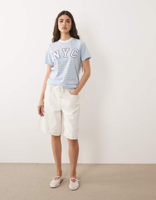 New Look striped NYC tee in blue , 2 of 4