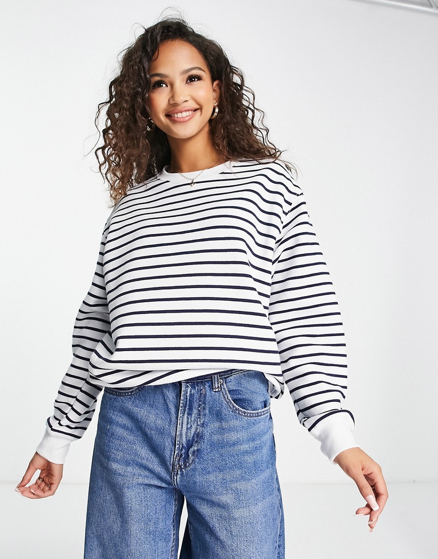 New Look Striped Sweater In White