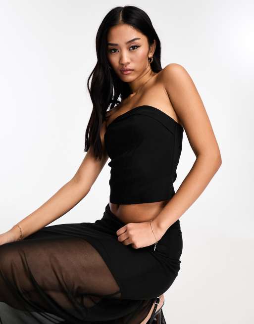 New Look Structured Corset Top in Black