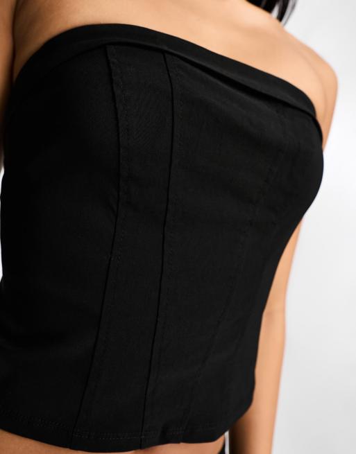 New Look Structured Corset Top in Black