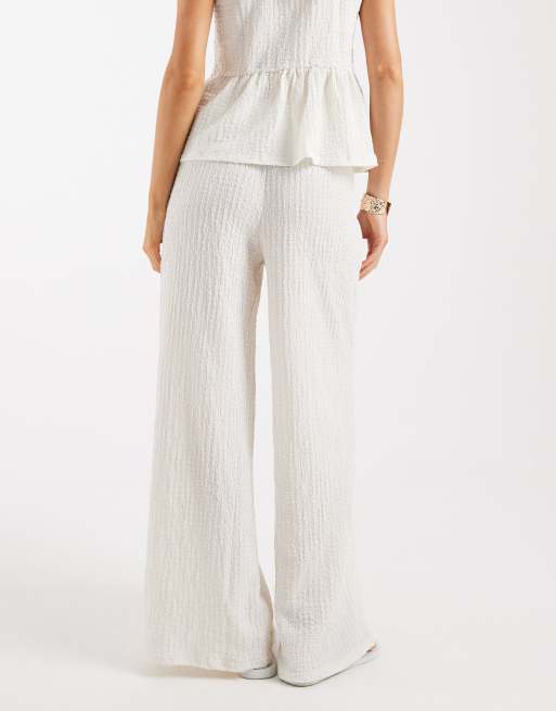 New Look – Strukturierte Hose in Cremeweiß, Kombiteil, 2 von 5
