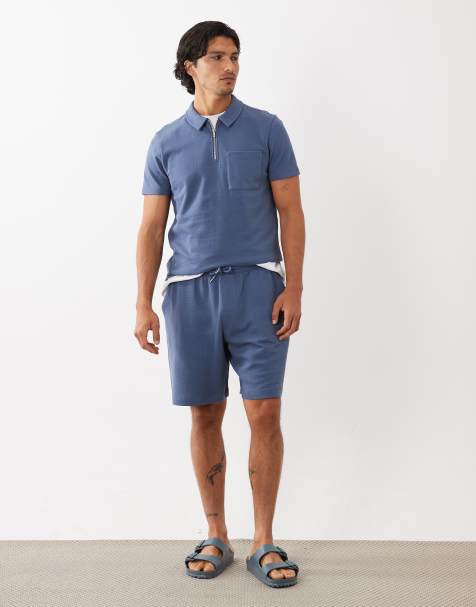 New Look – Strukturierte Shorts zum Hineinschlüpfen in Dunkelblau, Kombiteil - view 1