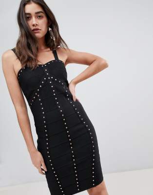 black studded bandage dress