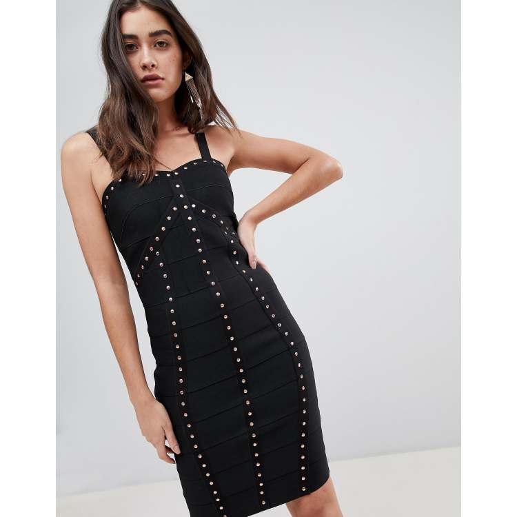 Black studded bandage outlet dress