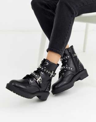 black biker boots new look