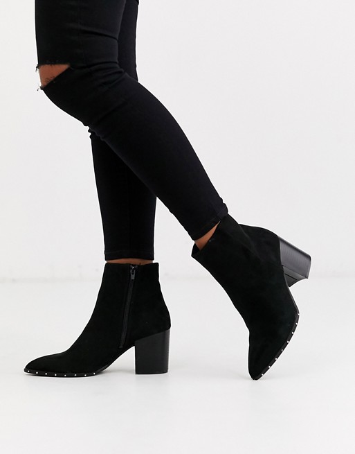 New Look studded rand heeled boot in black