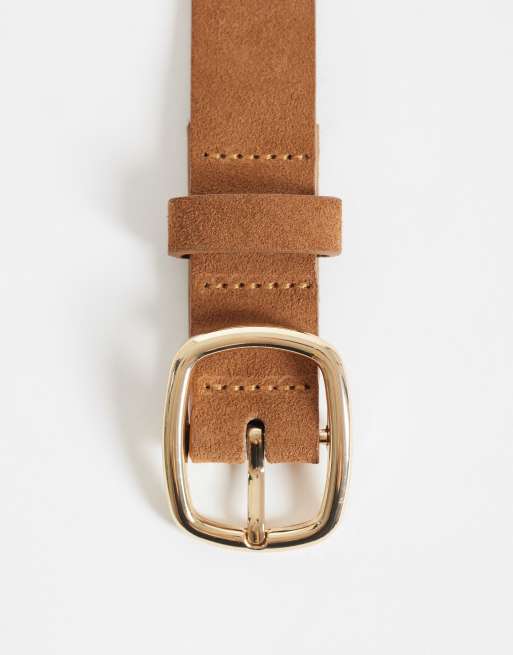 New Look suede belt in tan, 3 of 3