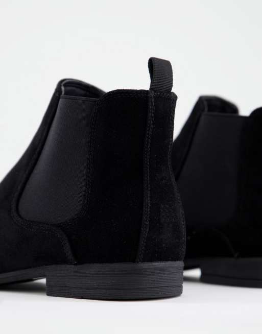 New Look suede chelsea boots in black, 2 of 4
