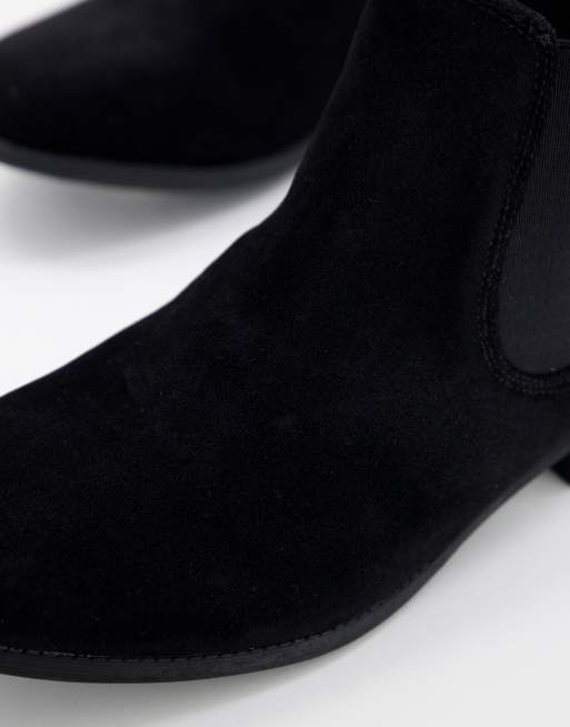 New Look suede chelsea boots in black, 4 of 4