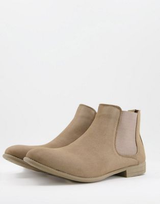 New Look suede chelsea boots in tan