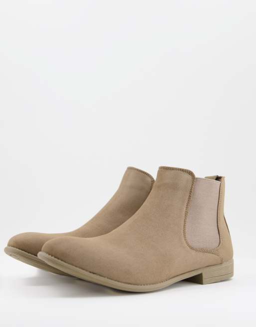 New Look suede chelsea boots in tan ASOS