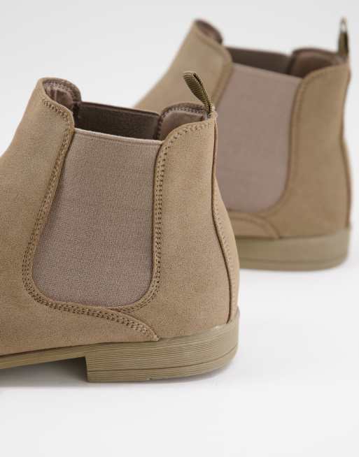 New Look suede chelsea boots in tan ASOS