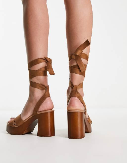 New look tan hot sale block heel sandals