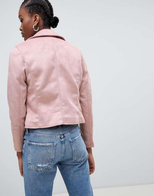 New look shop pink leather jacket