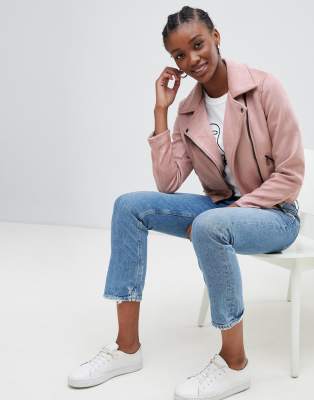 new look pink denim jacket