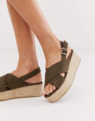 khaki flatforms
