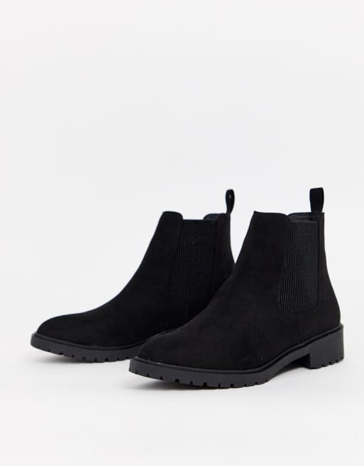 Women's suede flat store chelsea boots