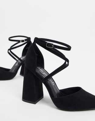 black strappy heels new look