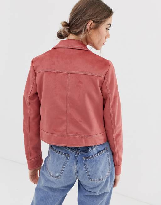 New look pink denim hot sale jacket