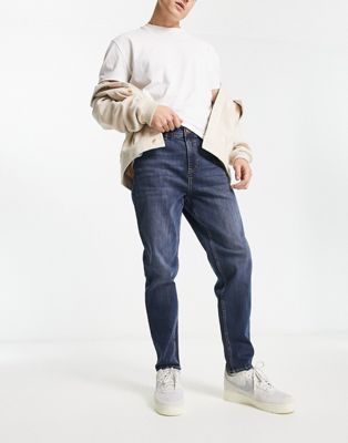 New Look Sullivan Tapered Jeans In Indigo-blue