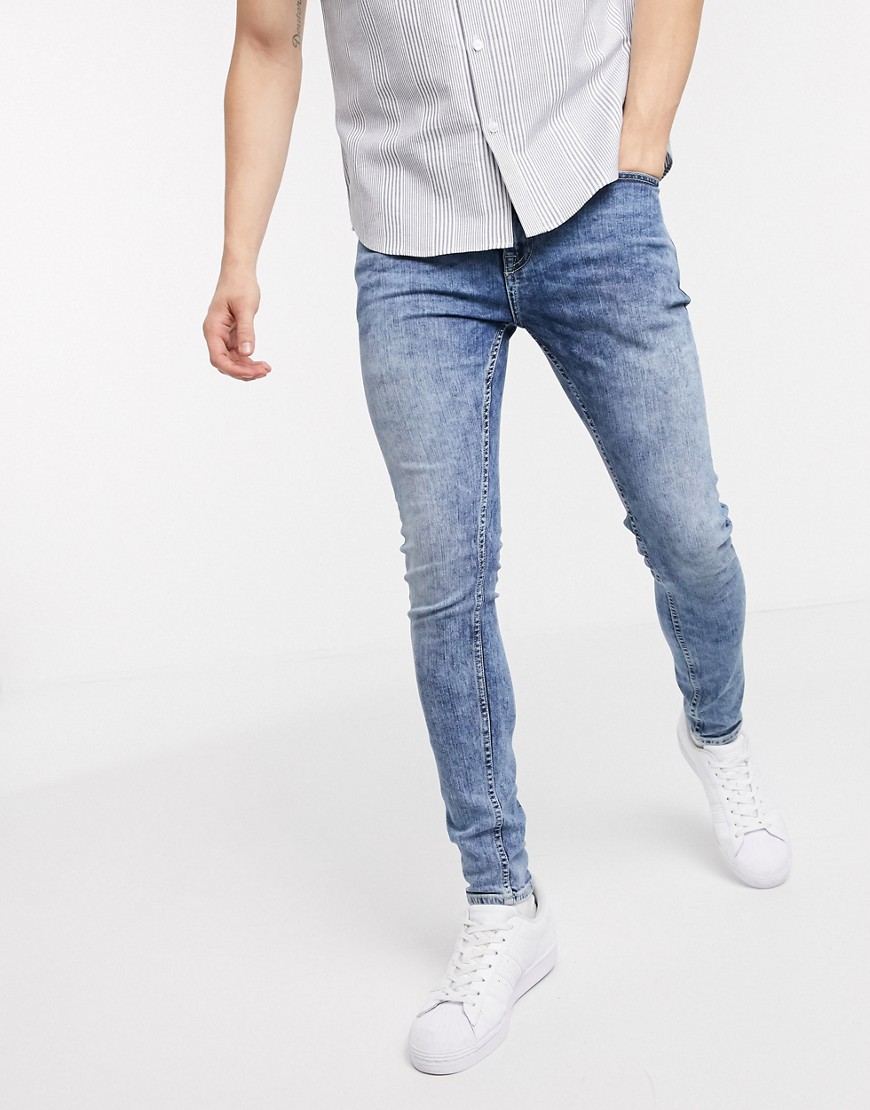 New Look super skinny acid washed jeans in blue