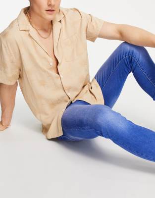 New Look - Super skinny jeans in felblauwe wassing | ASOS
