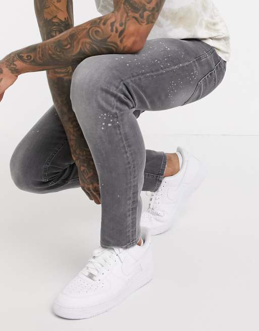 Grey paint splatter hot sale jeans womens