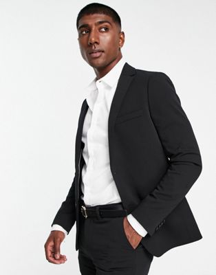 New Look super skinny suit jacket in black - ASOS Price Checker