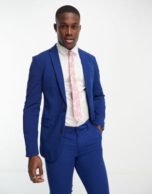 New Look super skinny suit jacket in indigo - suit flow 18-Blue