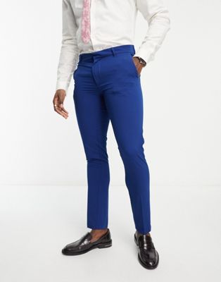 New Look Slim Suit Pants In Indigo-blue