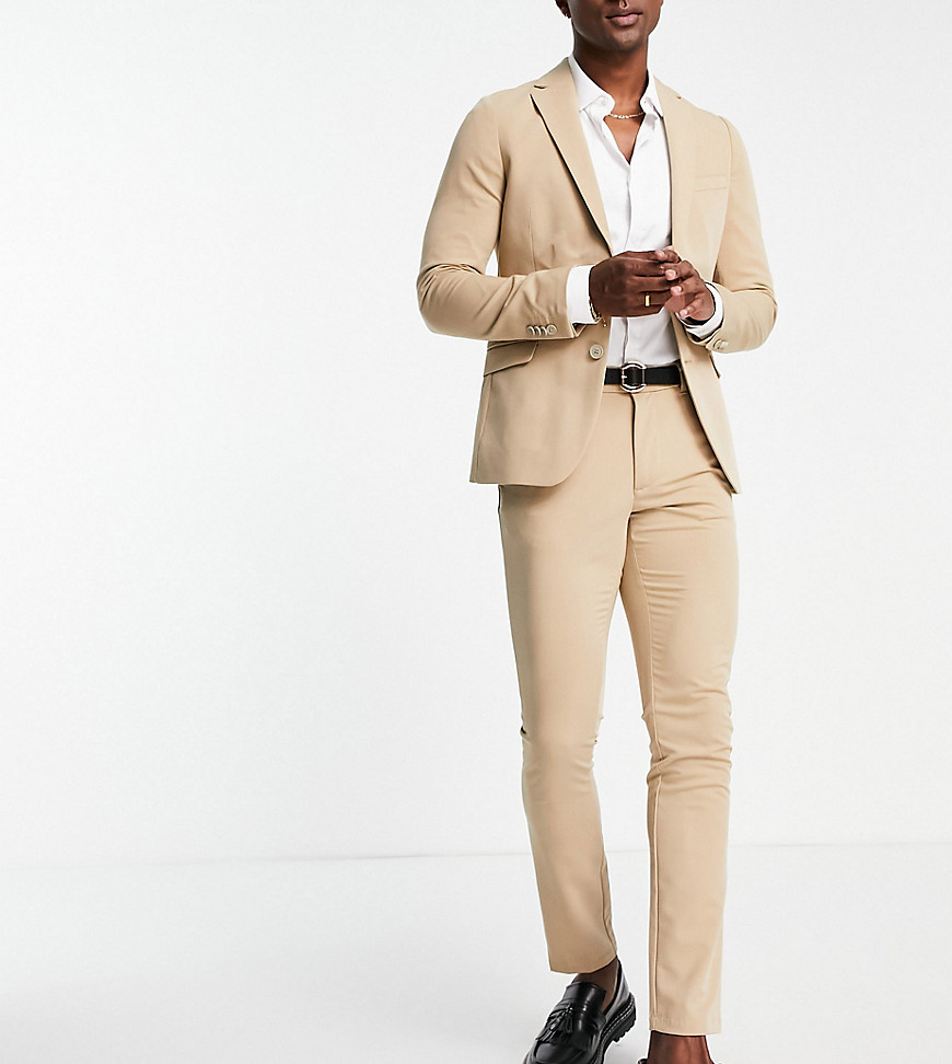 New Look Super Skinny Suit Pants In Stone-neutral