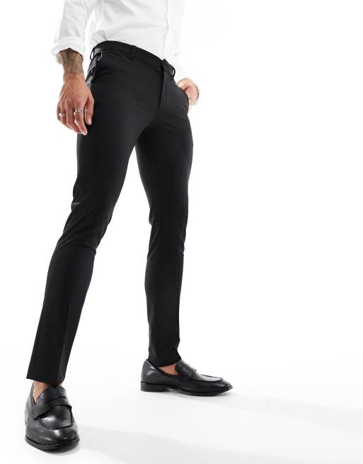 Super skinny store black suit trousers