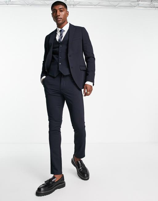 New Look super skinny suit trouser in navy, 3 of 4