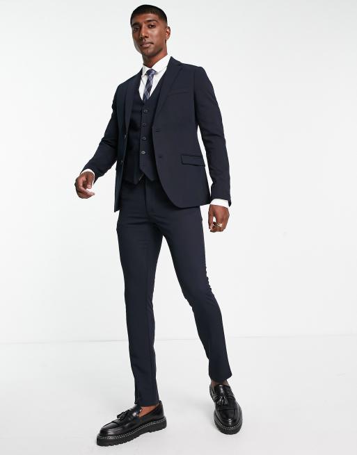 New Look - Superskinny colbert in marineblauw, 3 van 4