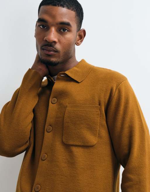 New Look surchemise boutonnée marron clair, 2 de 5