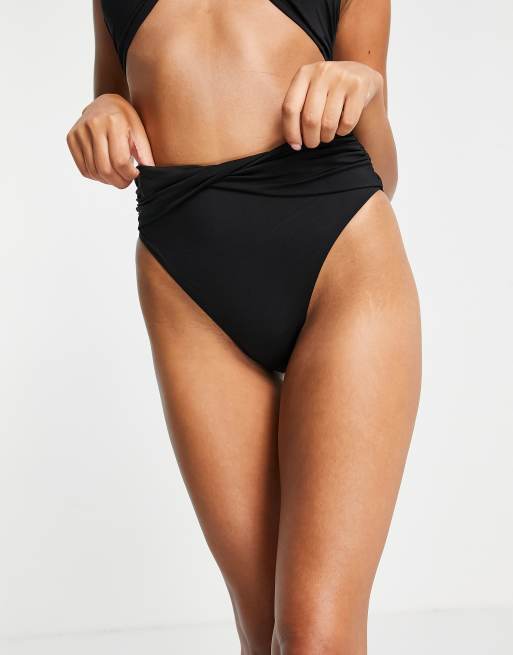 New Look – Svart bikiniunderdel med snurrad knut, 3 av 4