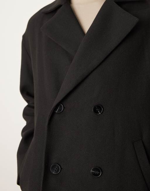 New Look – Svart, dubbelknäppt ytterrock, 2 av 4
