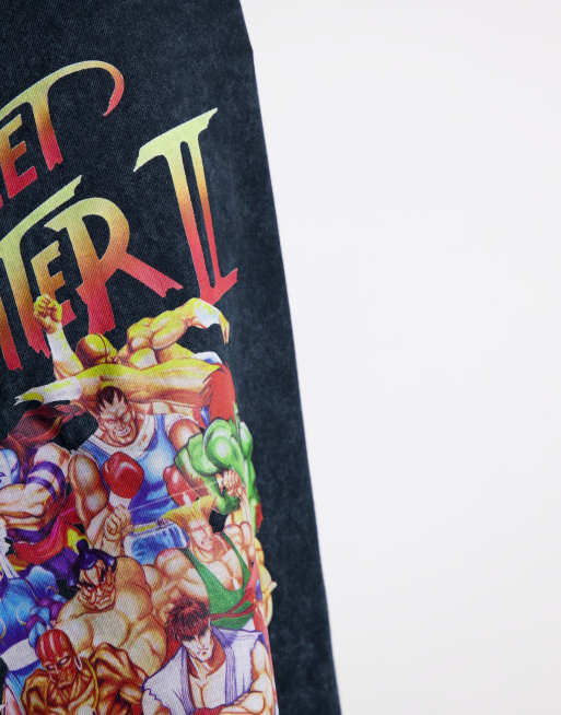 New Look – Svart t-shirt i oversize med "Street fighter"-tryck, 3 av 4