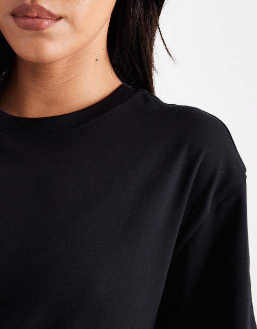 New Look – Svart t-shirt med boxig passform, 3 av 4