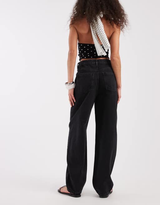 New Look – Svarta, avsmalnande jeans med barrelben, 3 av 5