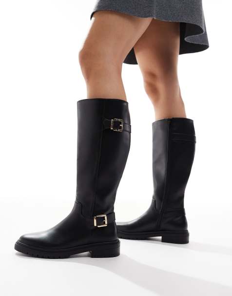 New Look – Svarta chelseaboots i läderimitation med grov sula - view 1