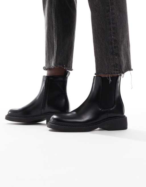 New Look – Svarta chelseaboots med fyrkantig tå, 3 av 4