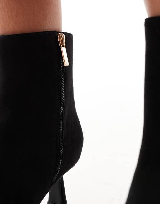 New Look – Svarta halvhöga ankelboots i mockaimitation, 4 av 4