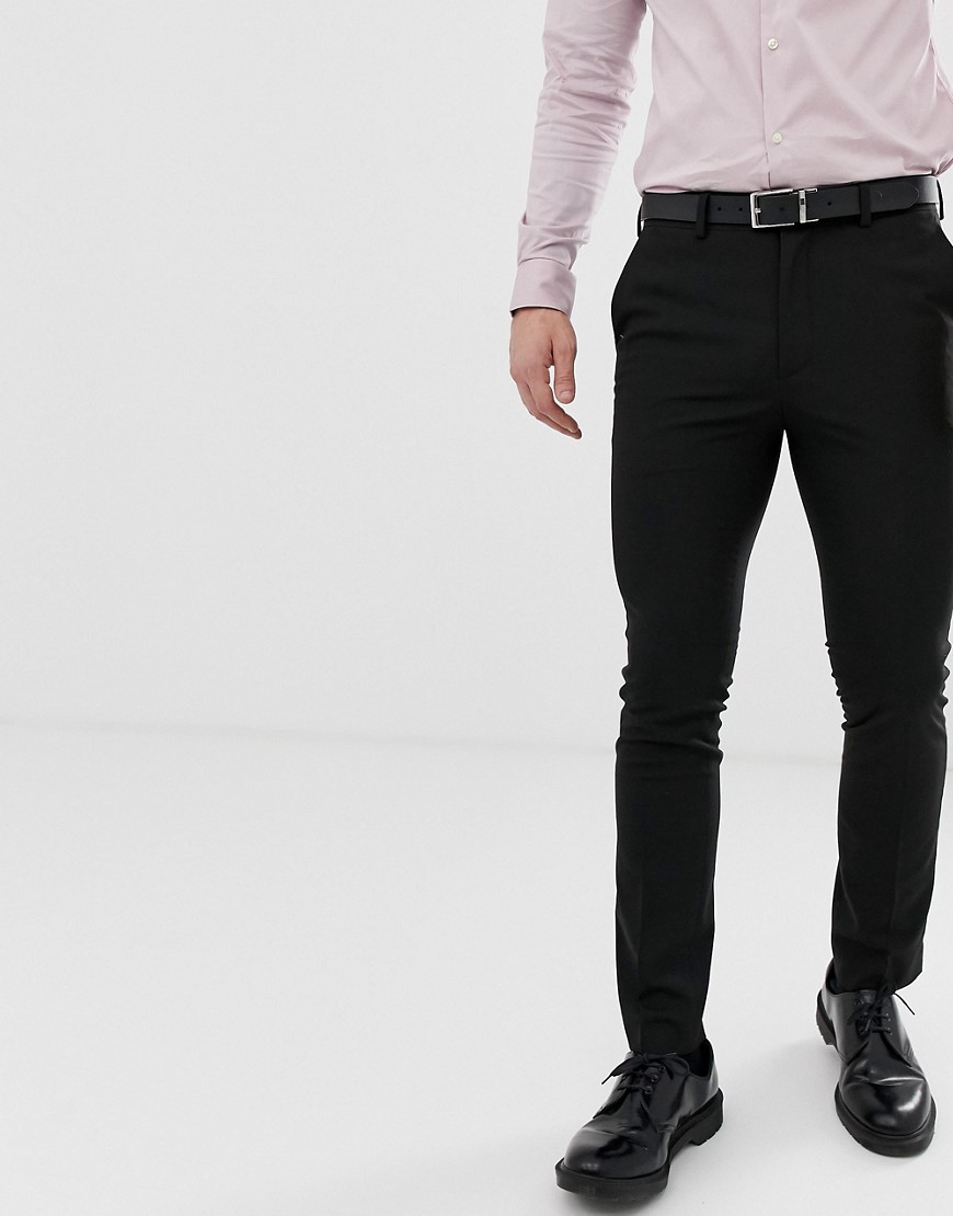 New Look – Svarta kostymbyxor med extra smal passform