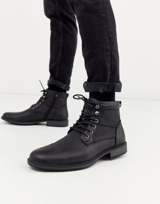 New Look – Svarta militärkängor i läderimitation