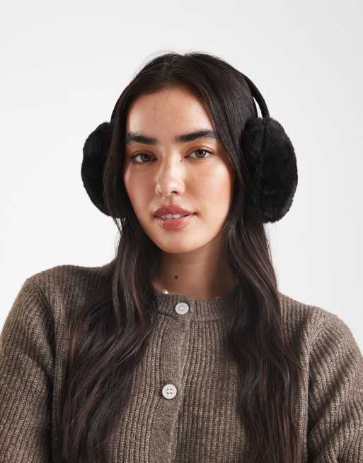 New Look – Svarta öronmuffar i fuskpäls, 3 av 3