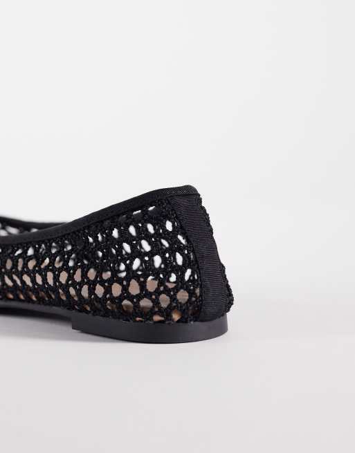 New Look – Svarta, platta ballerinaskor med rosett, 4 av 4